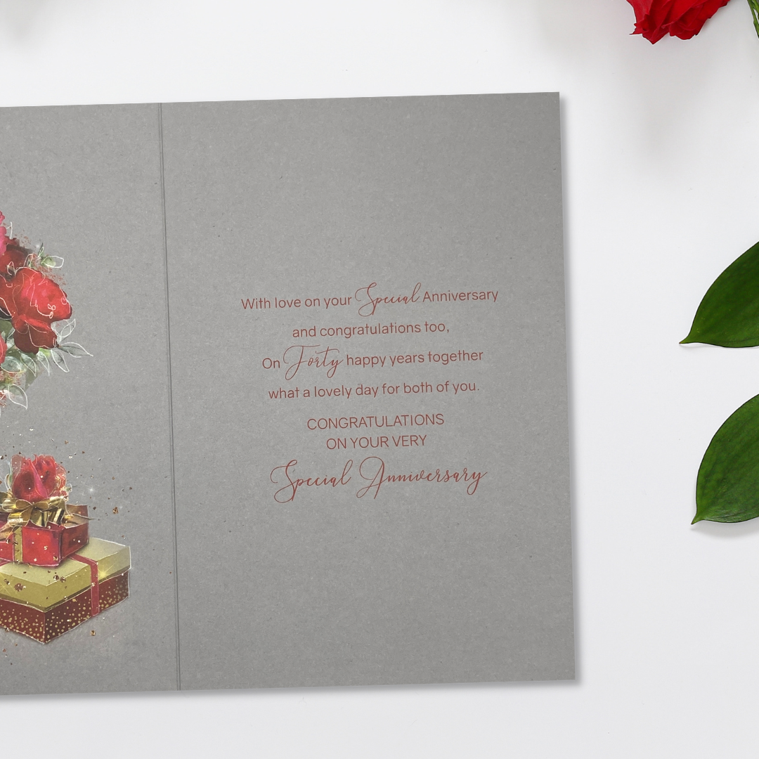 Inside image with grey card and red verse with colour illustration