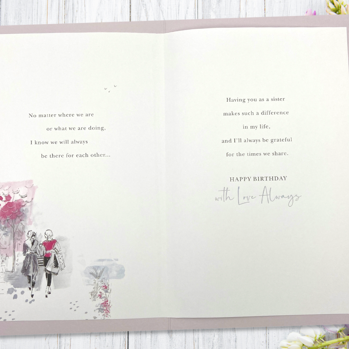 Inside image with full colour print and verse with illustrations