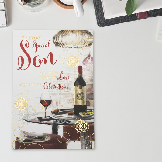 Son Birthday Card - Red Wine