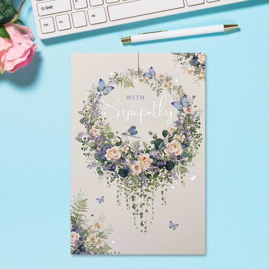 Sympathy Card - Butterfly Wreath