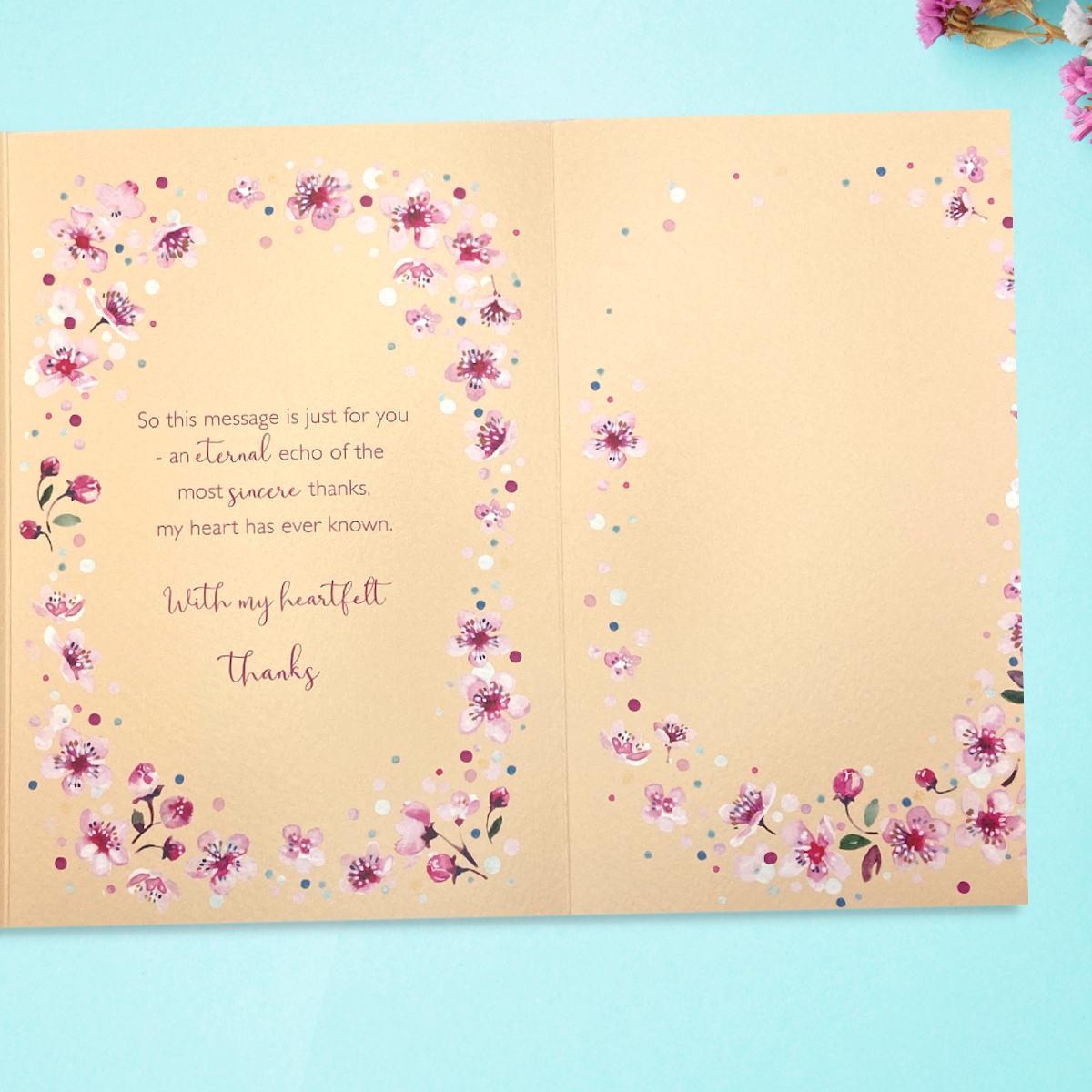 two further pages showing heartfelt verse and floral border