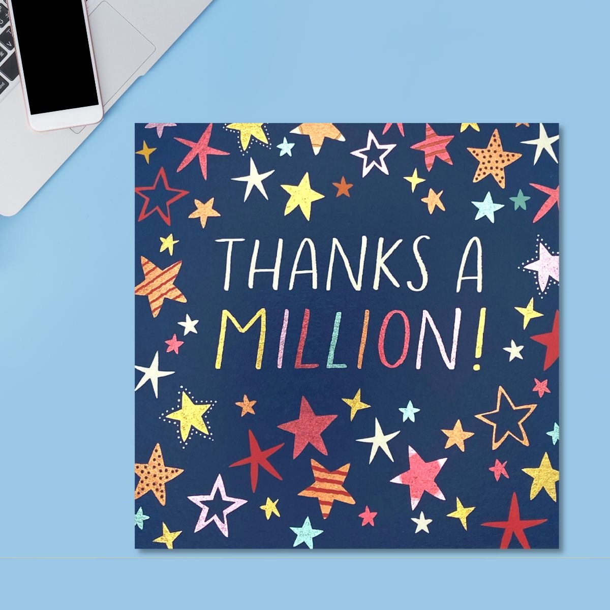 Thanks A Million Greeting Card Displayed In Full