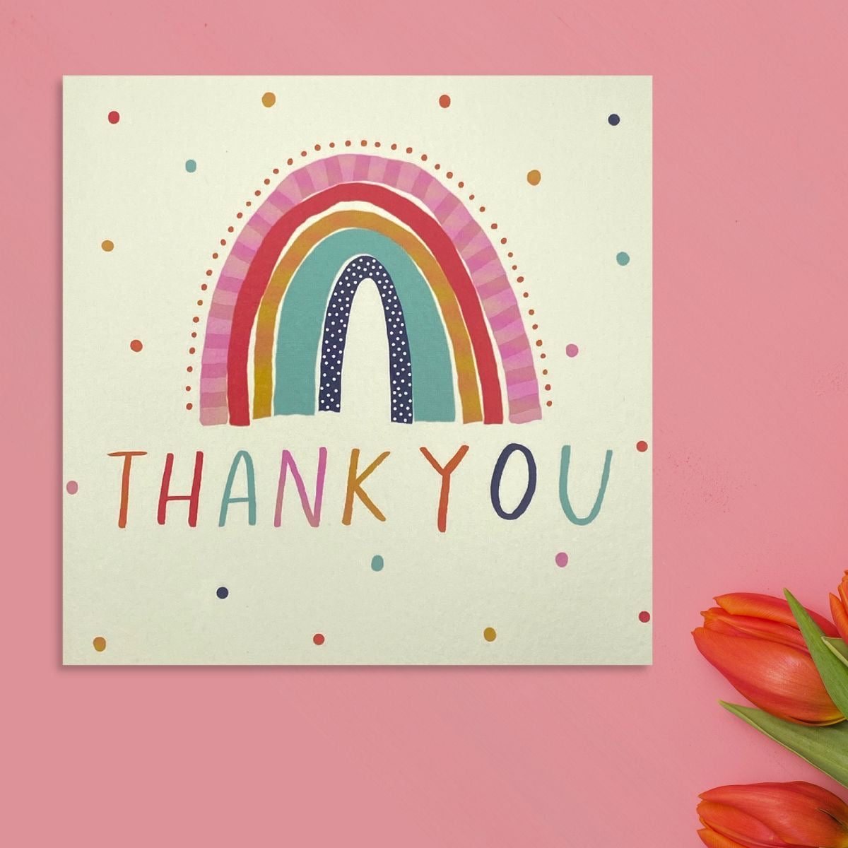 Rainbow Themed Thank You Design Shown In Full