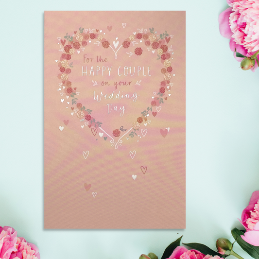 Wedding Day Card - Heart of Roses