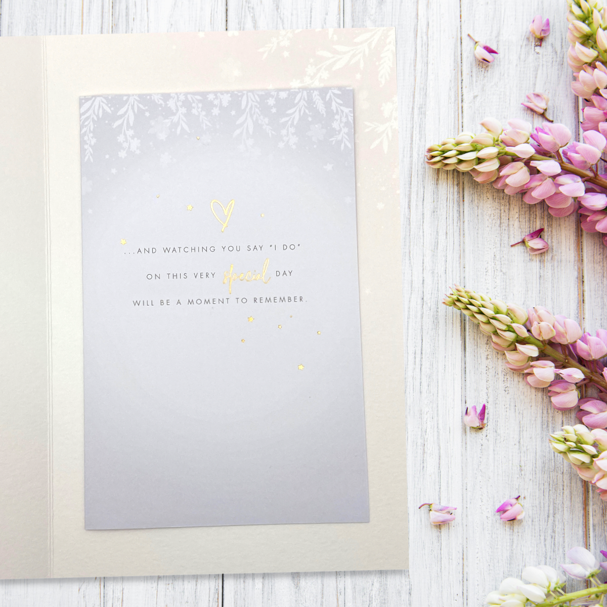 Inside image with full colour print and verse with gold foil detail