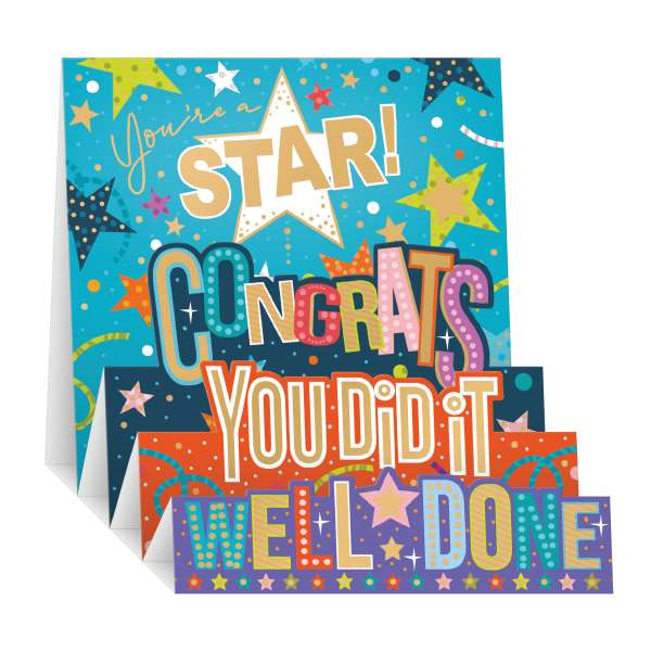 Congrats Dig Congratulations Card - Zig Zag Pop Up You Did It! – The Celebration Store