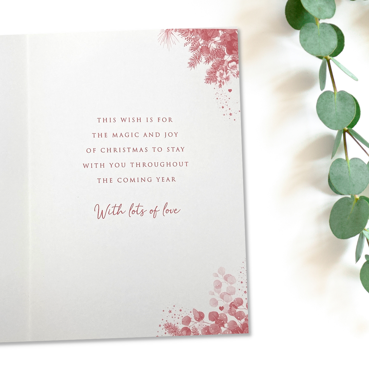 Inside image with red floral border and verse