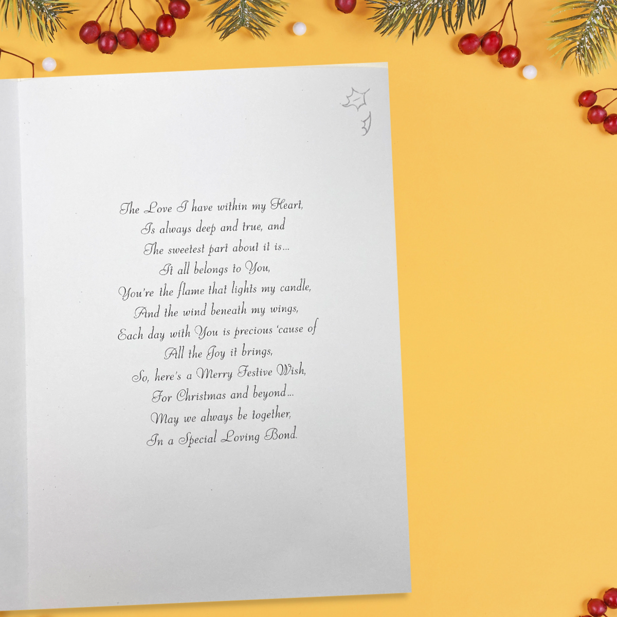 Christmas Card One I Love - Velvet Fizz & Cookies Large