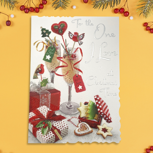 Christmas Card One I Love - Velvet Fizz & Cookies Large