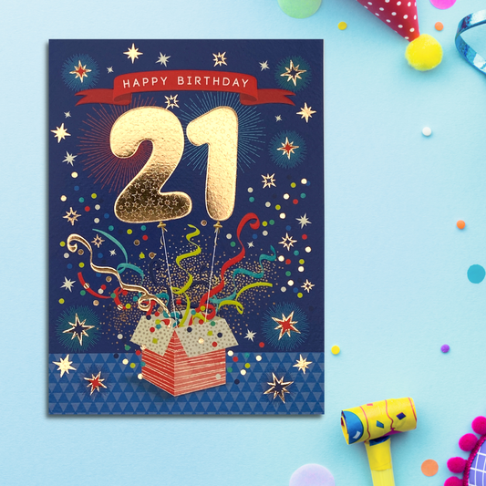 21st Birthday Card - Fella Birthday Box