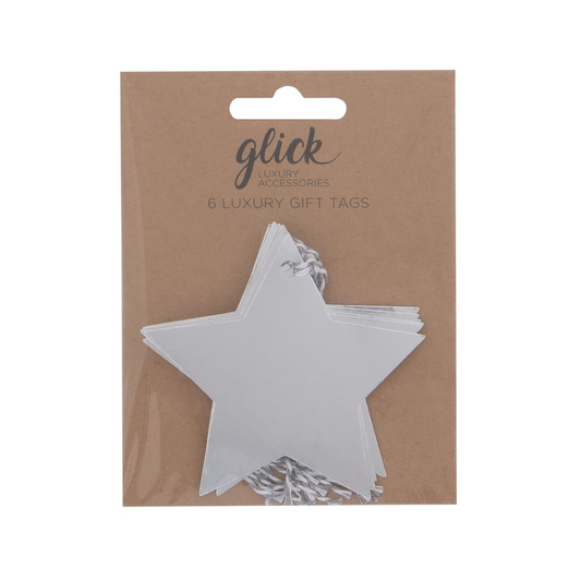 Christmas Tags Multipack - 6 x Foil Star Silver