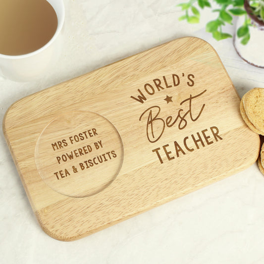 Personalised World's Best Teacher Coaster Tray