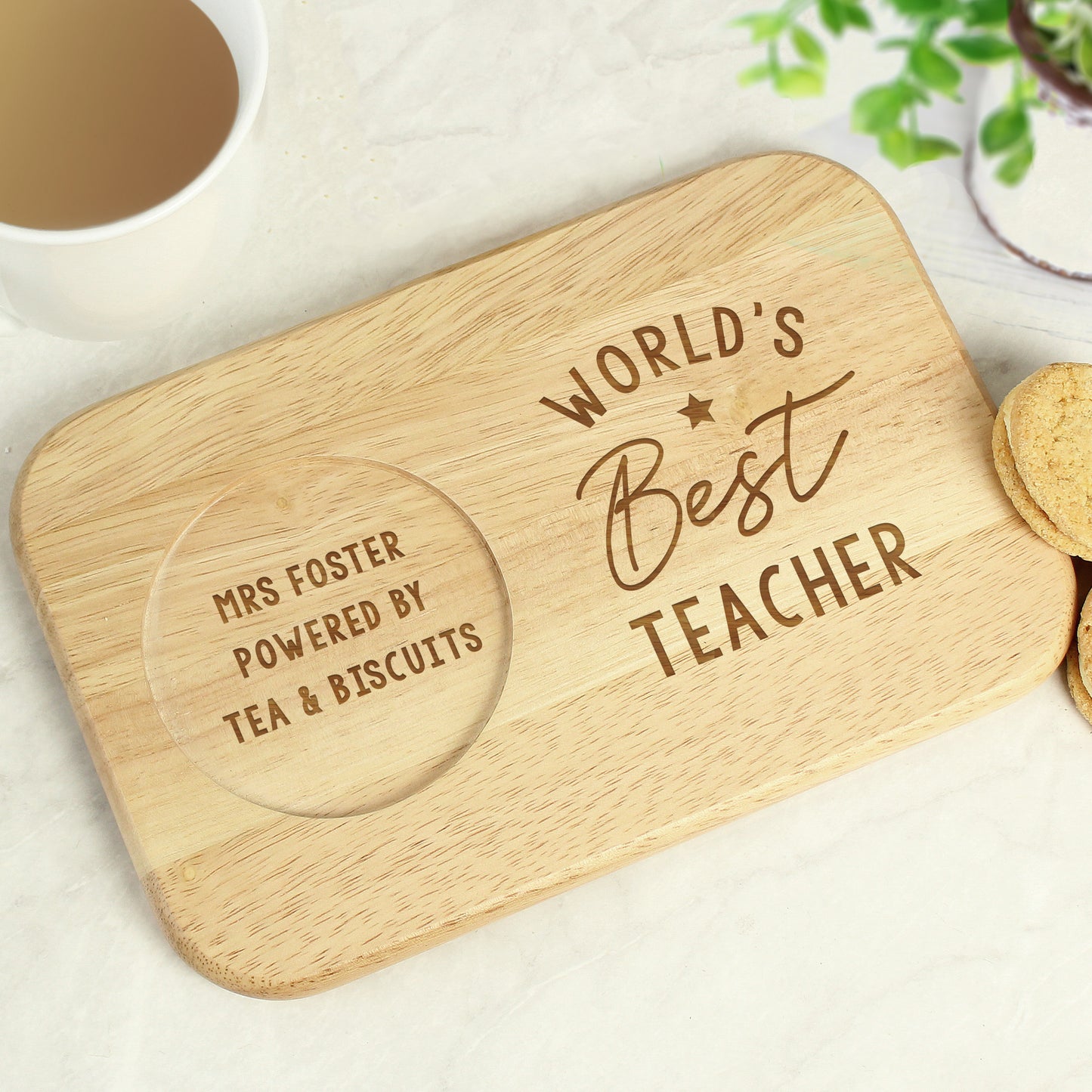 Personalised World's Best Teacher Coaster Tray