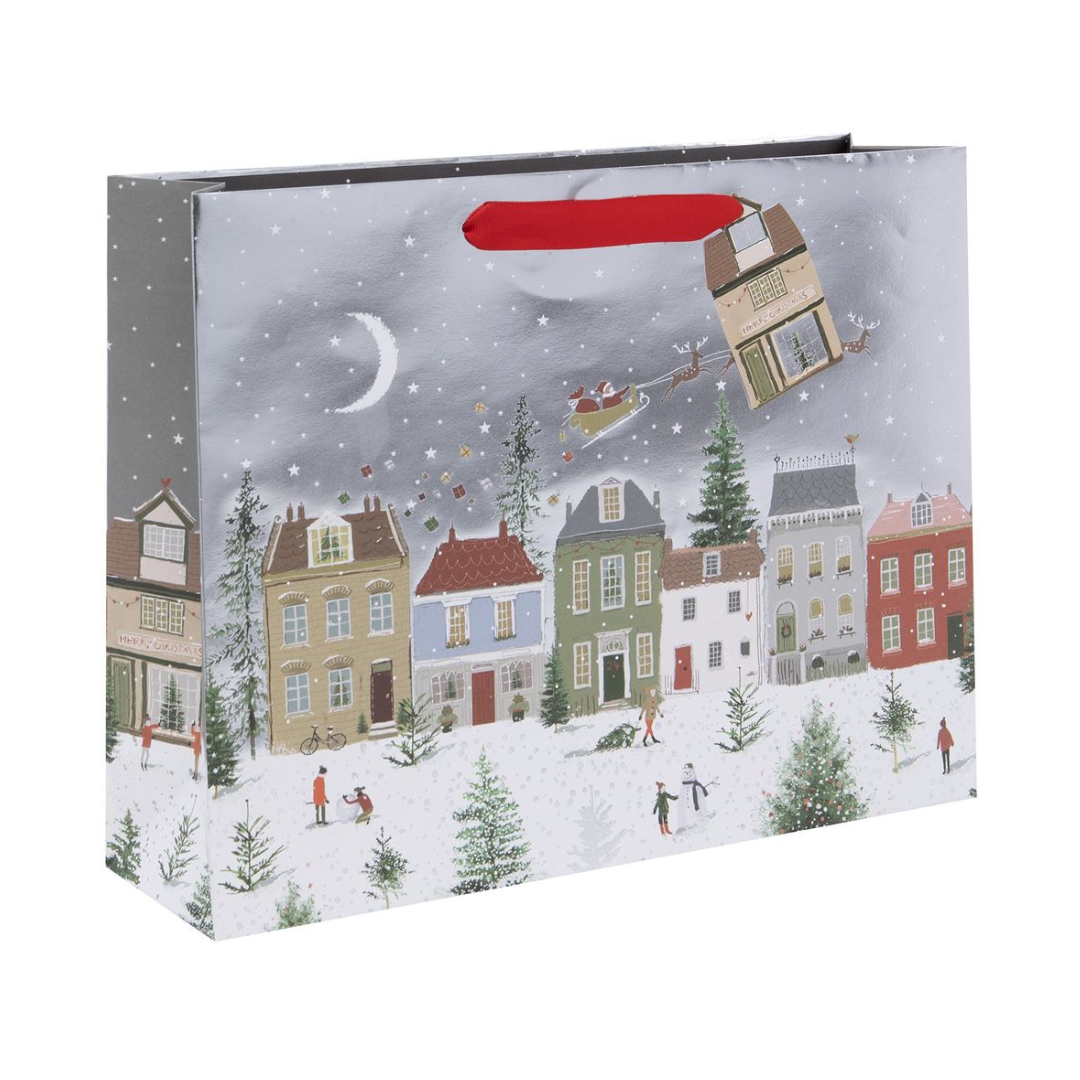 Christmas Gift Bag Large - Landscape Christmas Fairytale Snowscene