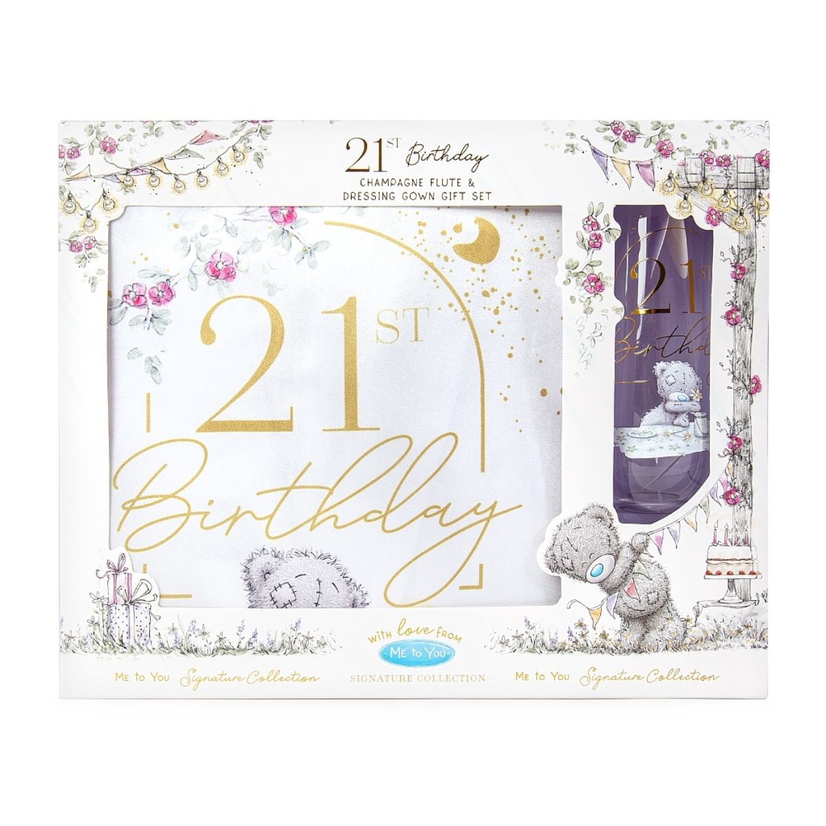 Age 21 Gift - 21st Me To You Signature Collection Dressing Gown & Flute Set