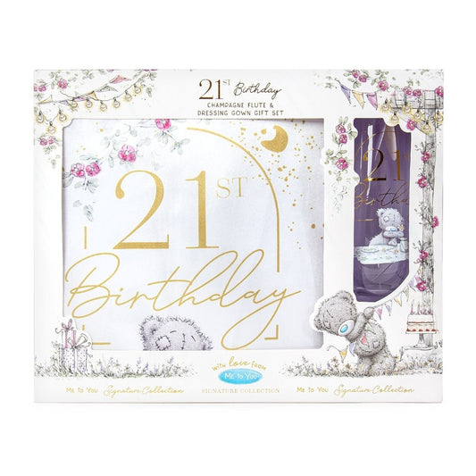 Age 21 Gift - 21st Me To You Signature Collection Dressing Gown & Flute Set