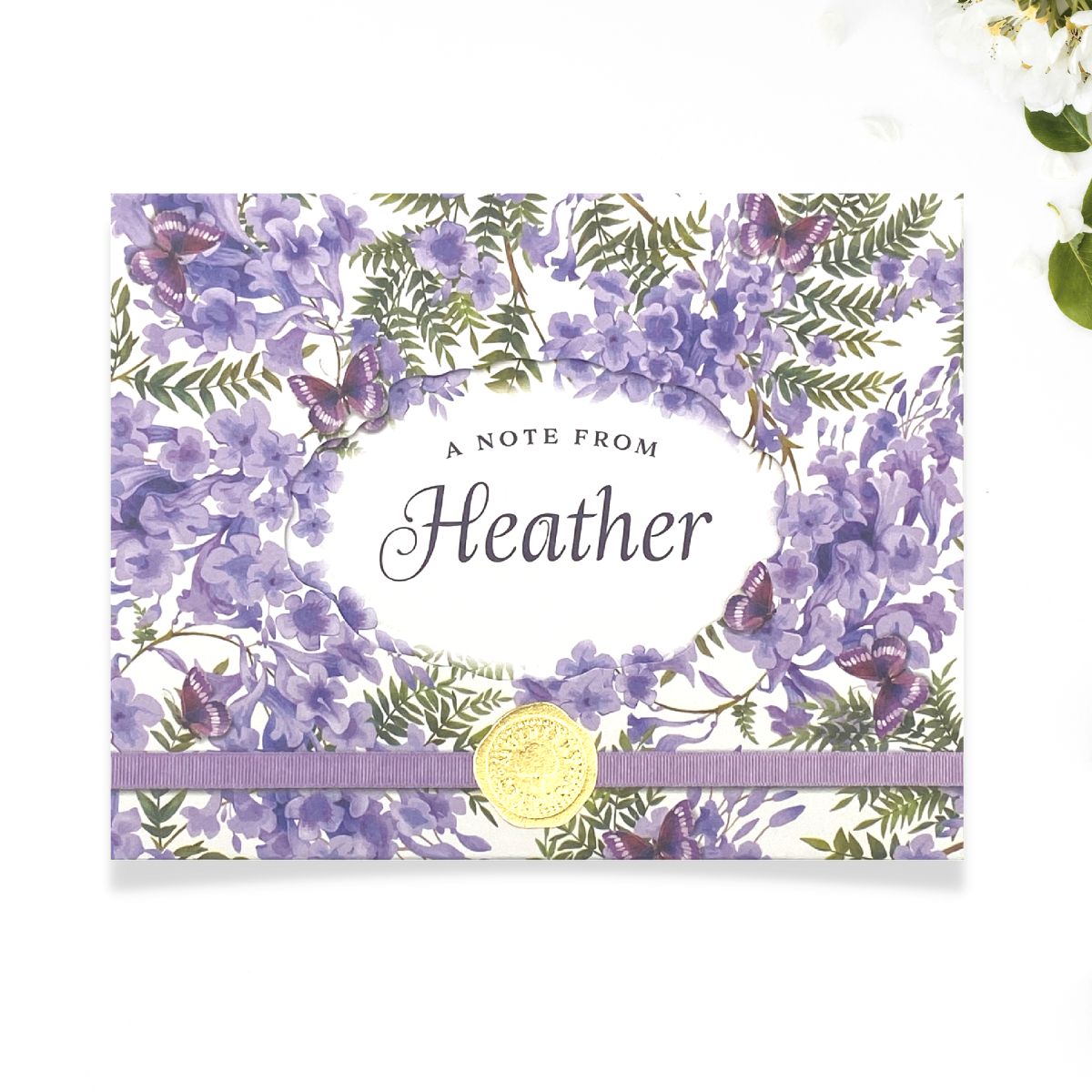 Notelets - 8 x Heather With Envelopes