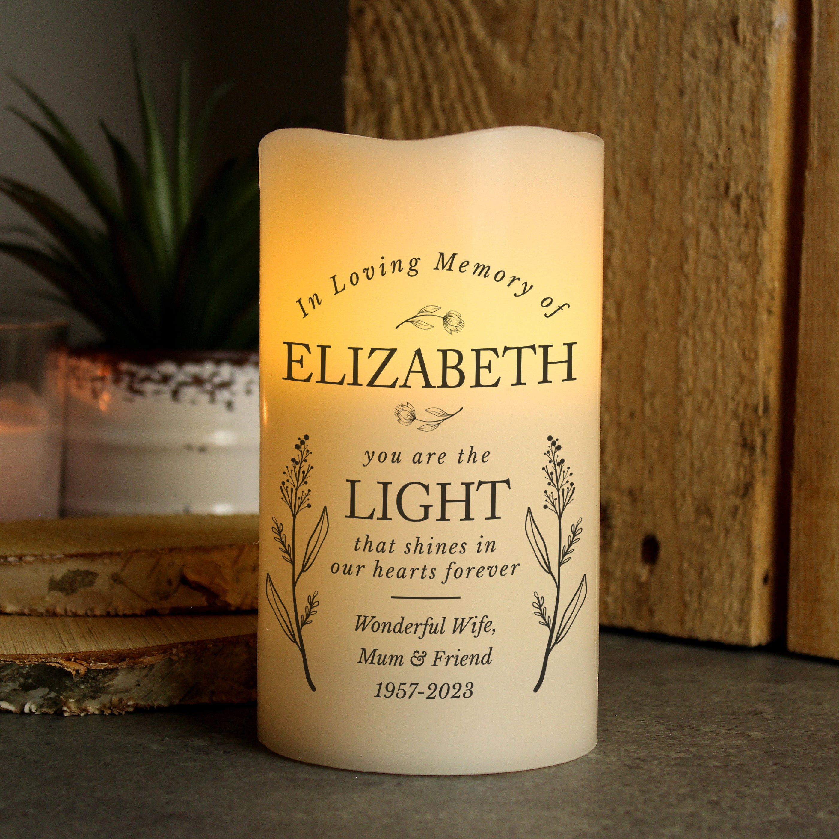 Candle - In Loving Memory LED Candle Personalised – The Celebration Store