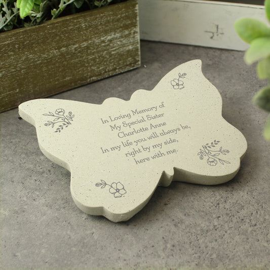 Personalised Floral Resin Butterfly Memorial