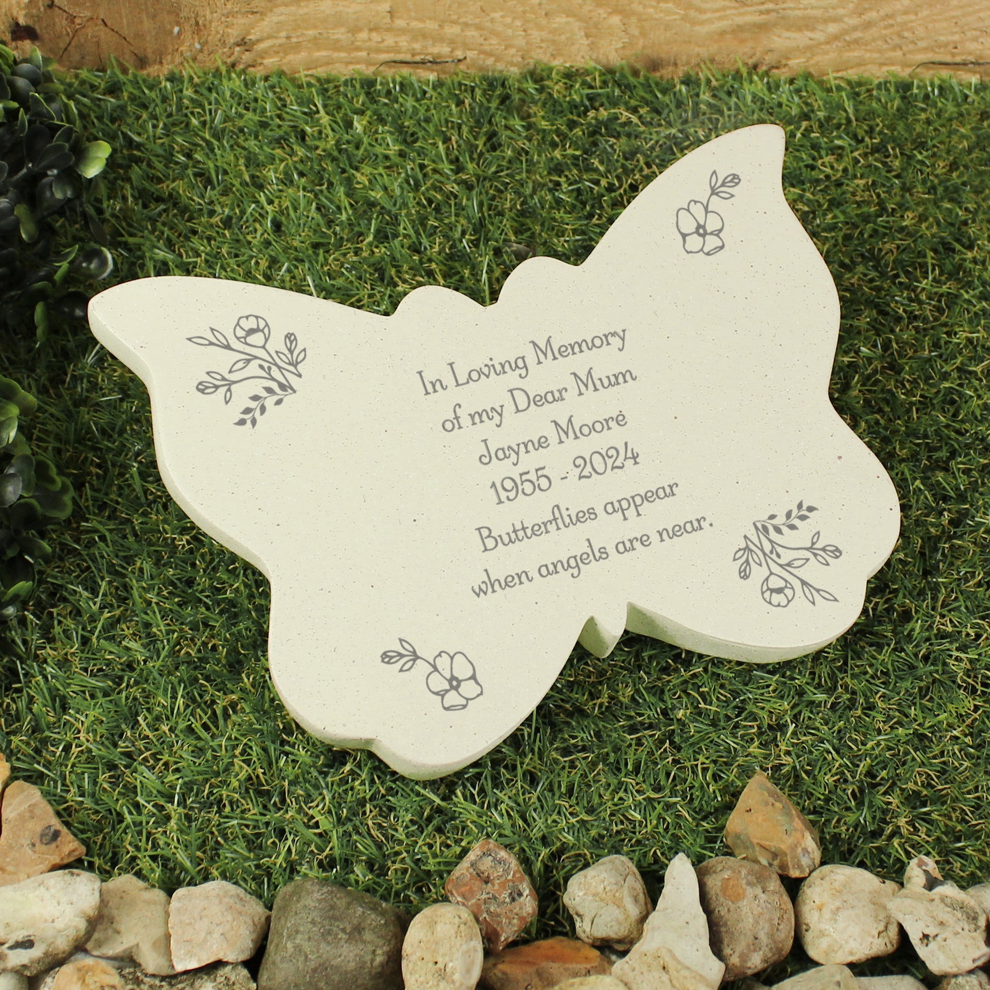 Personalised Floral Resin Butterfly Memorial