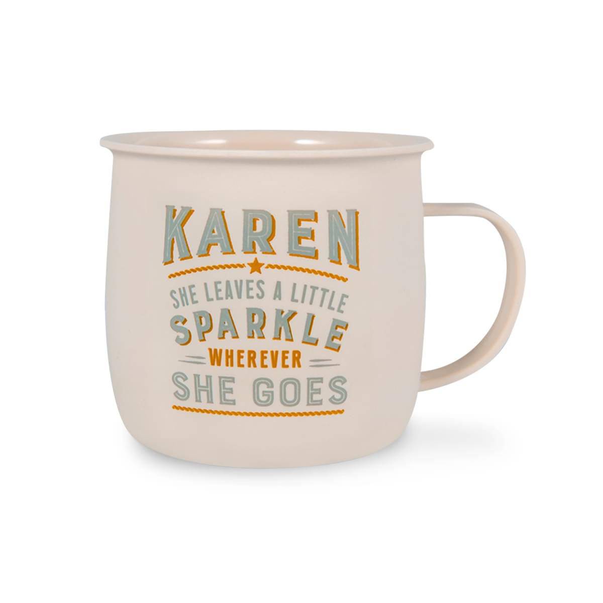 Outdoor Karen Mug shown without packaging.