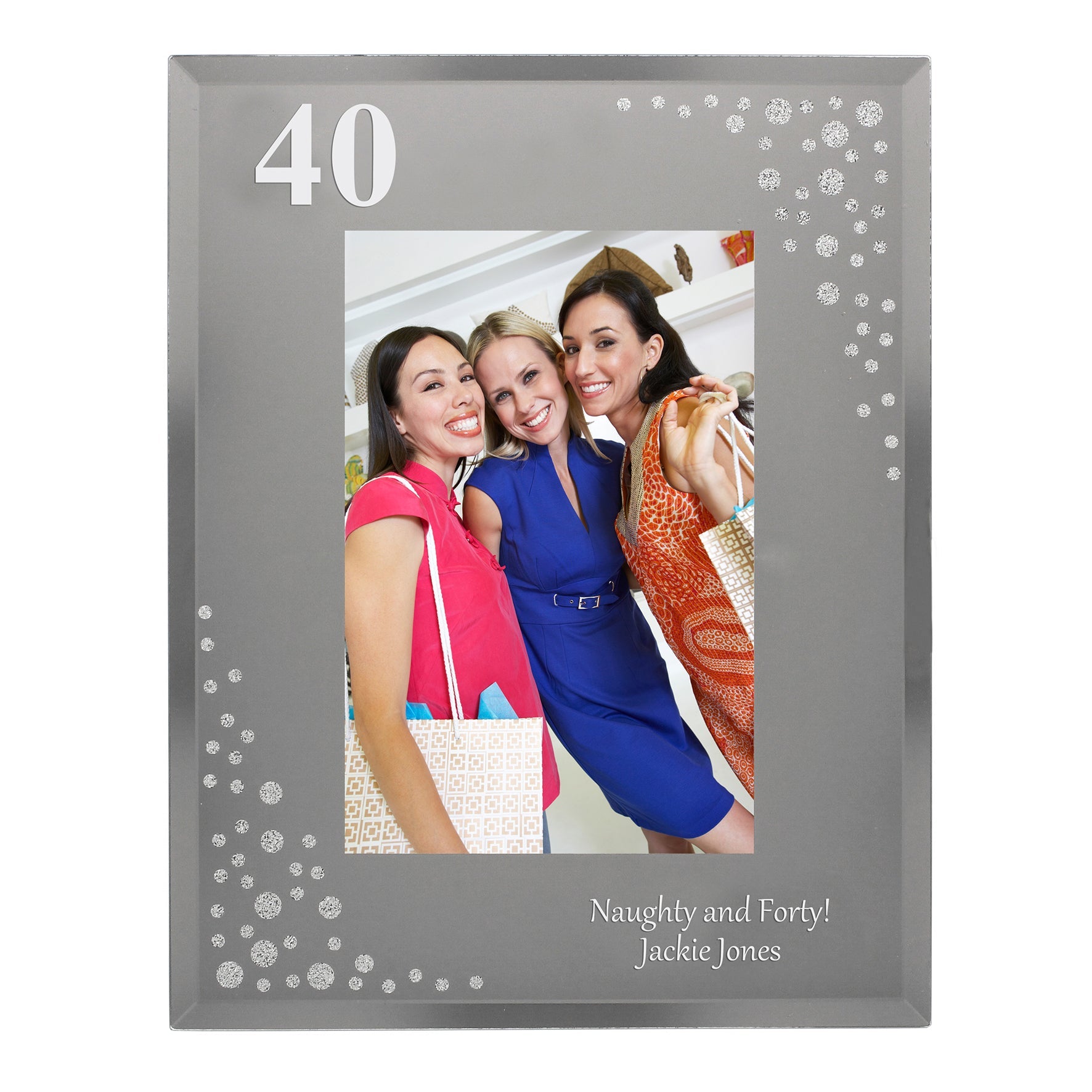 Personalised 40th 6x4 Diamante Photo Frame