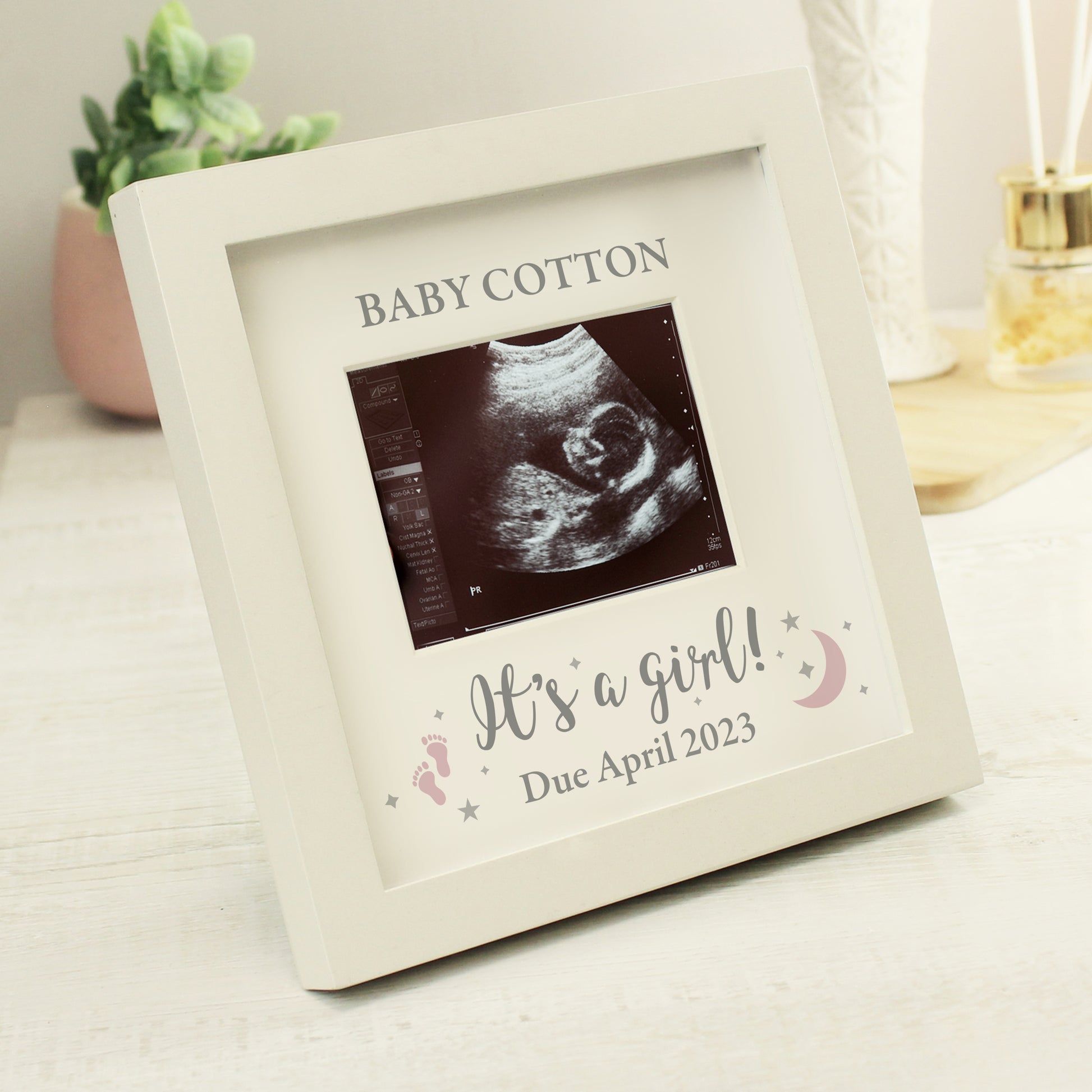 Personalised Baby Girl Scan Photo Frame