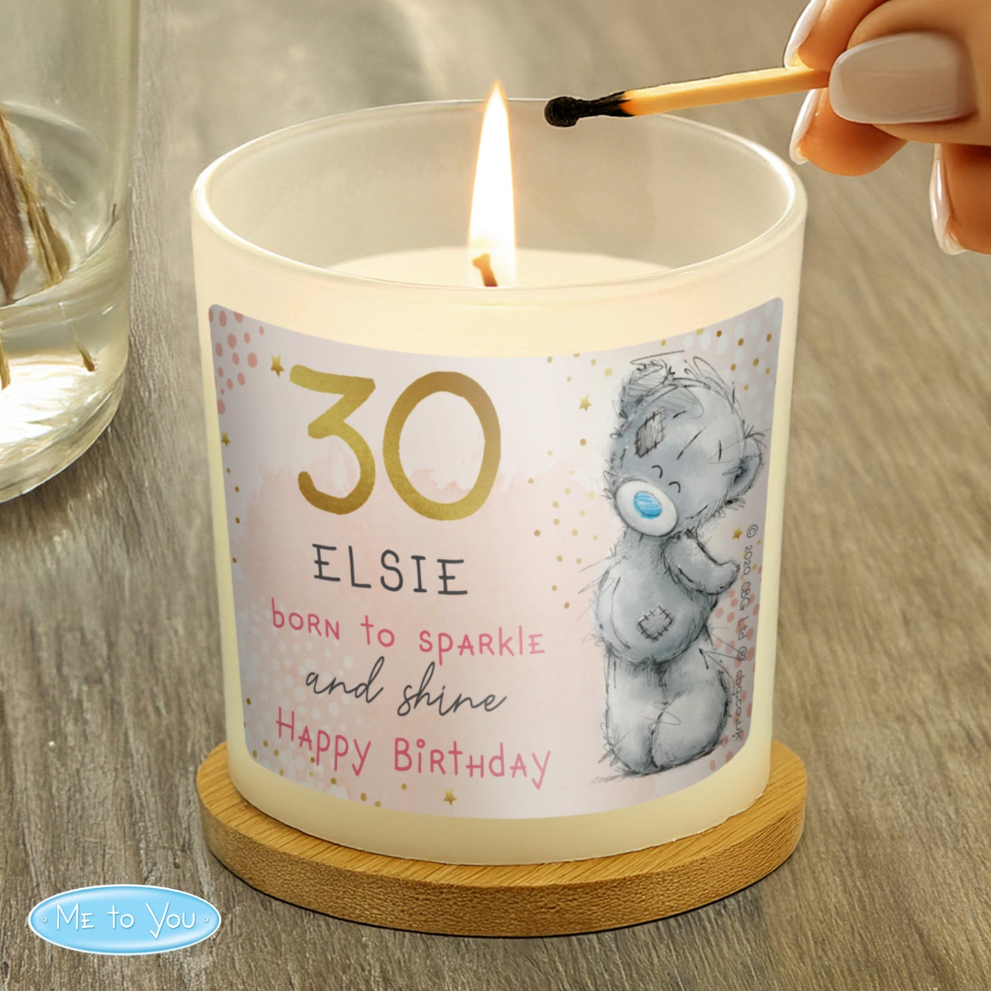 Personalised Me To You Sparkle & Shine Birthday Candle