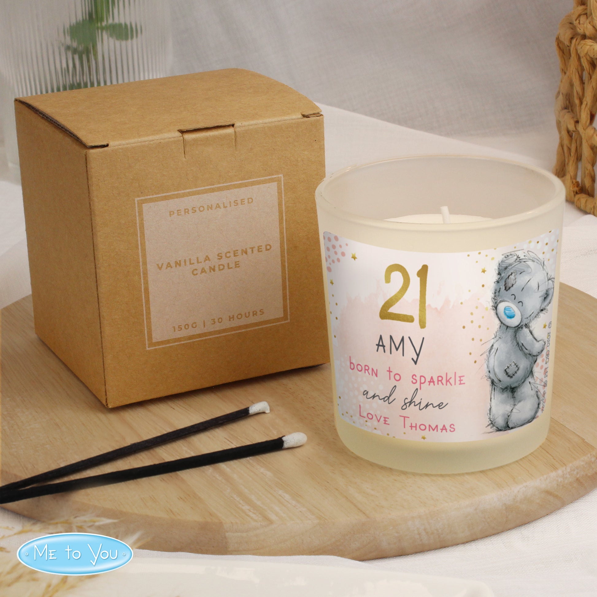 Personalised Me To You Sparkle & Shine Birthday Candle