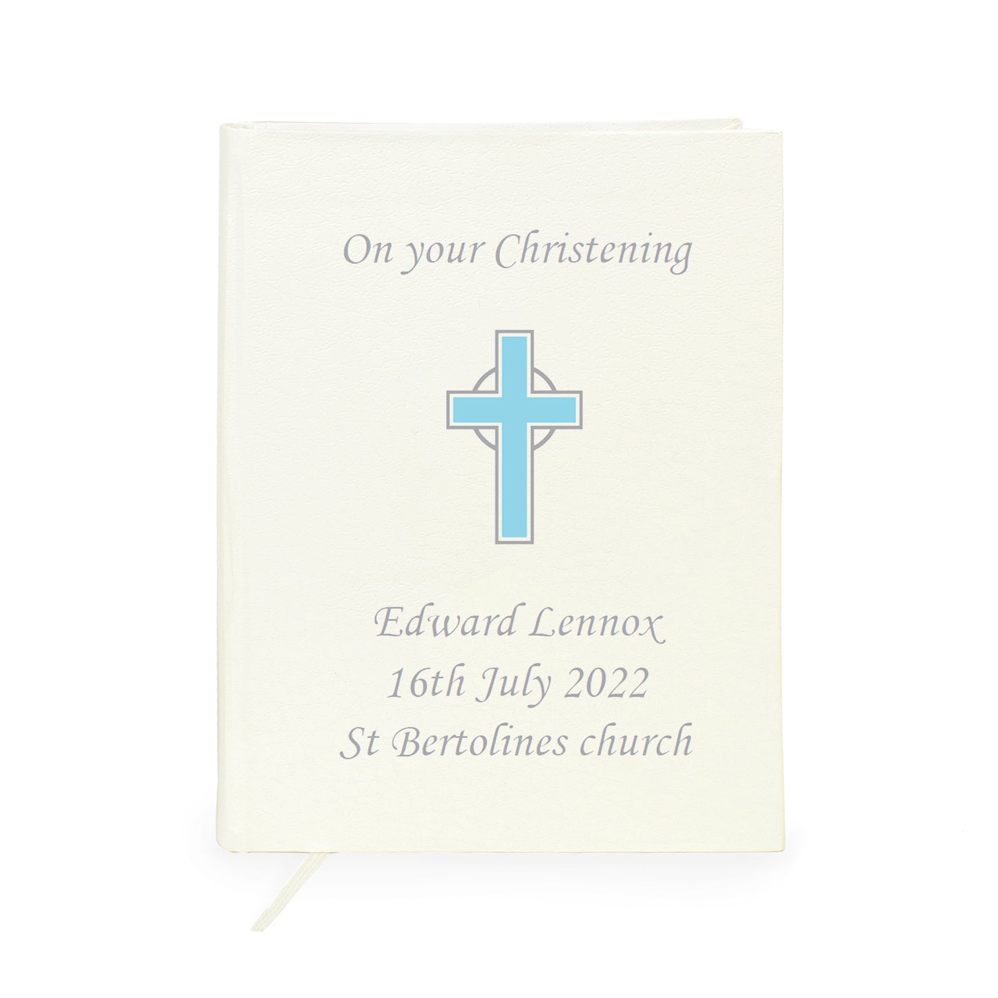 Personalised Eco-friendly Blue Cross Holy Bible