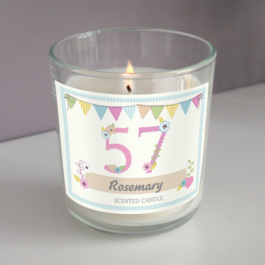 Personalised Any Age Birthday Craft Scented Jar Candle