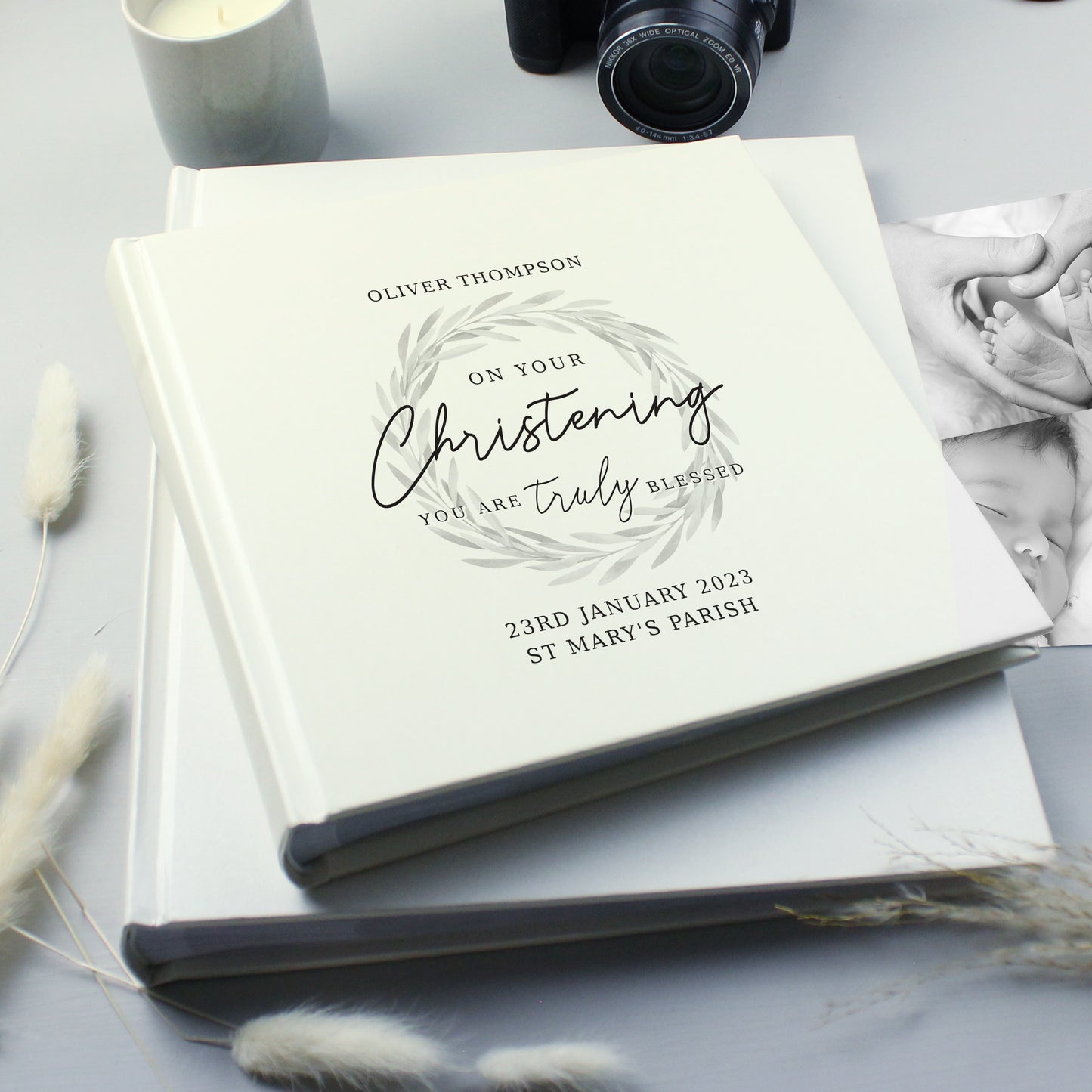 Personalised Christening Square Photo Album