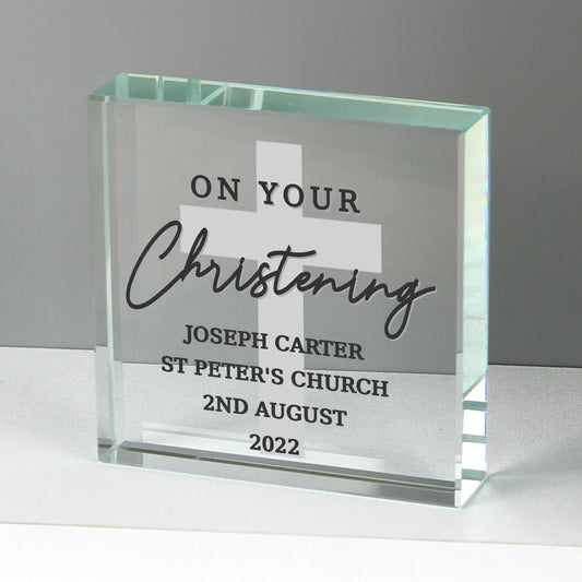 Crystal Token - On Your Christening Personalised