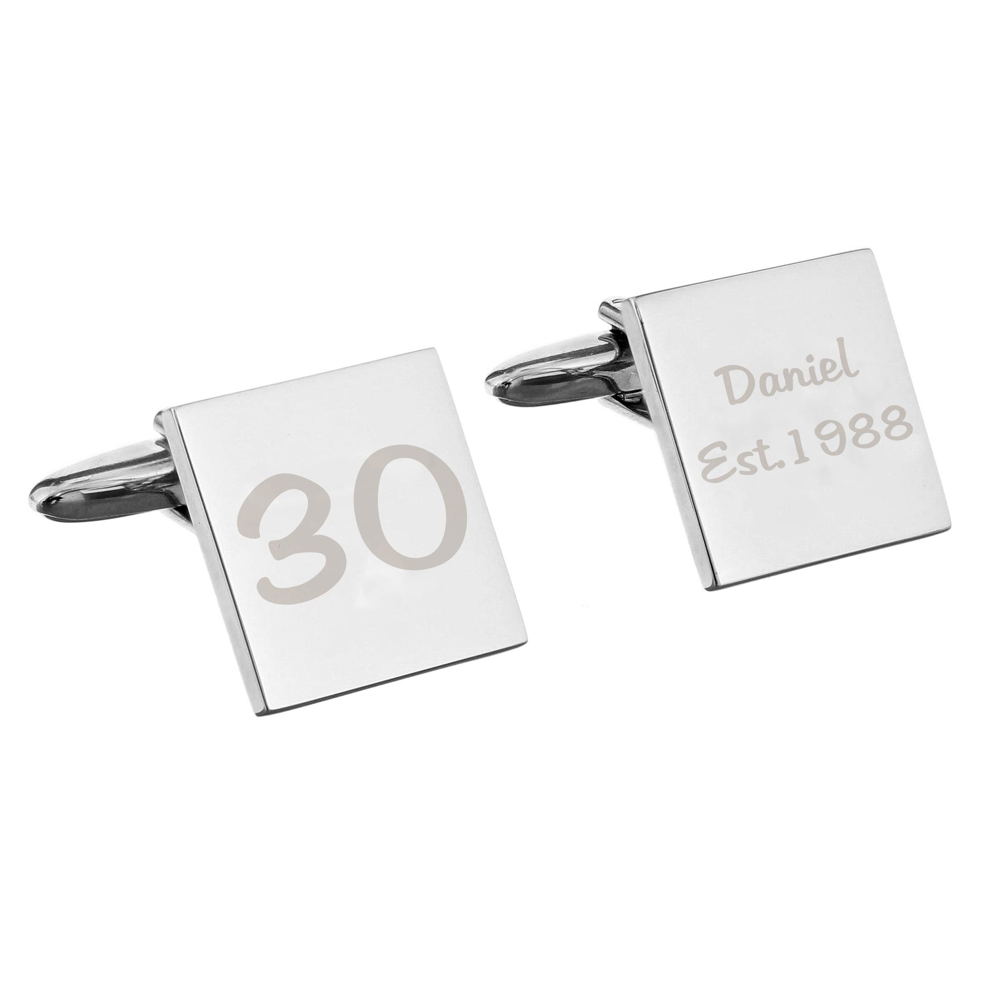 Personalised 30th Cufflinks