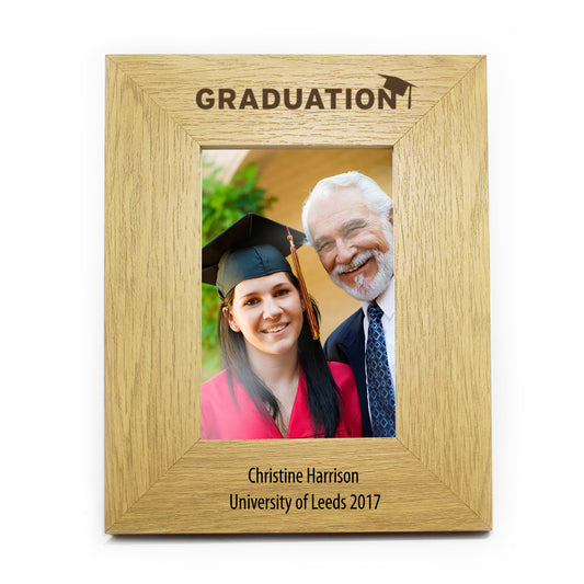 Personalised Graduation 6x4 Oak Finish Photo Frame