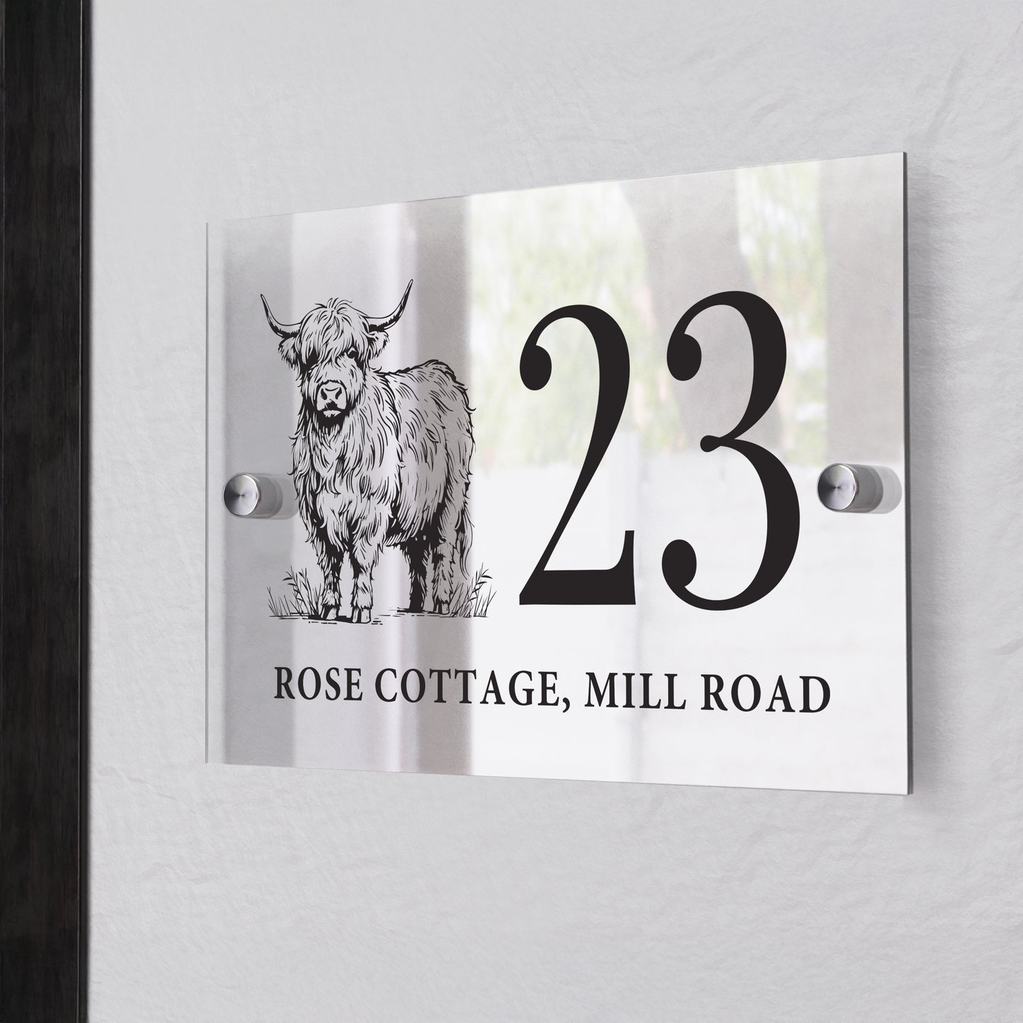 Personalised Highland Cow House Sign