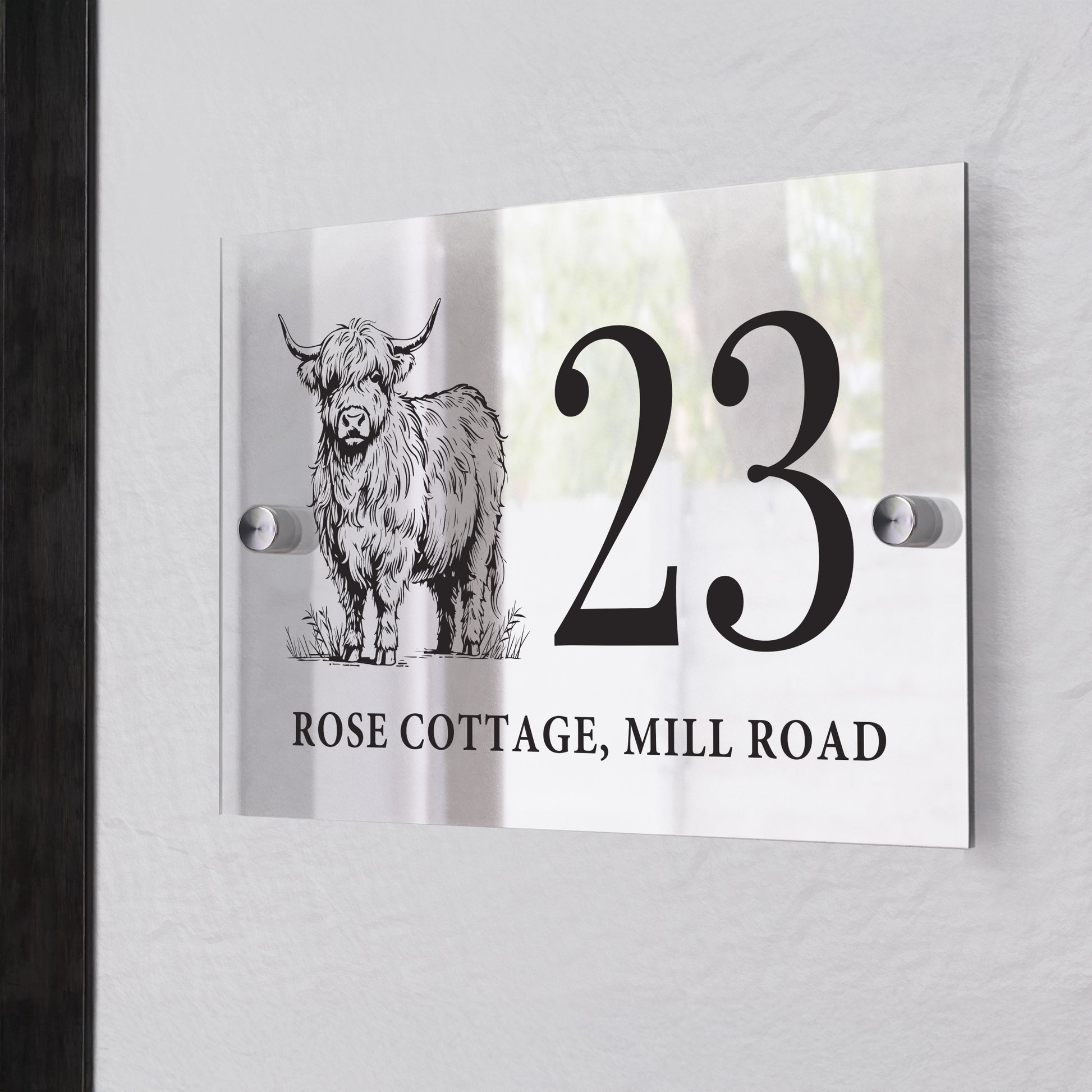 Personalised Highland Cow House Sign