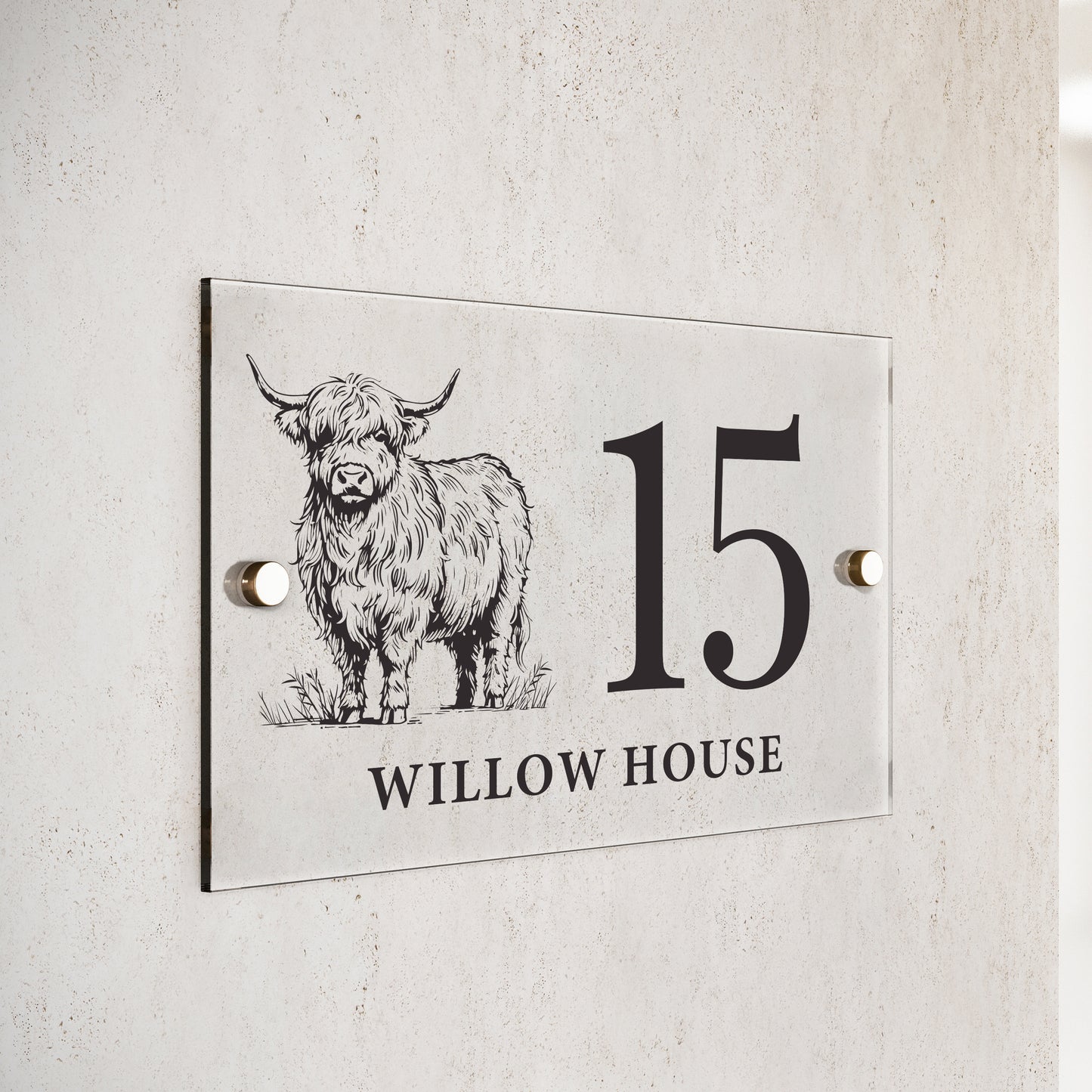 Personalised Highland Cow House Sign