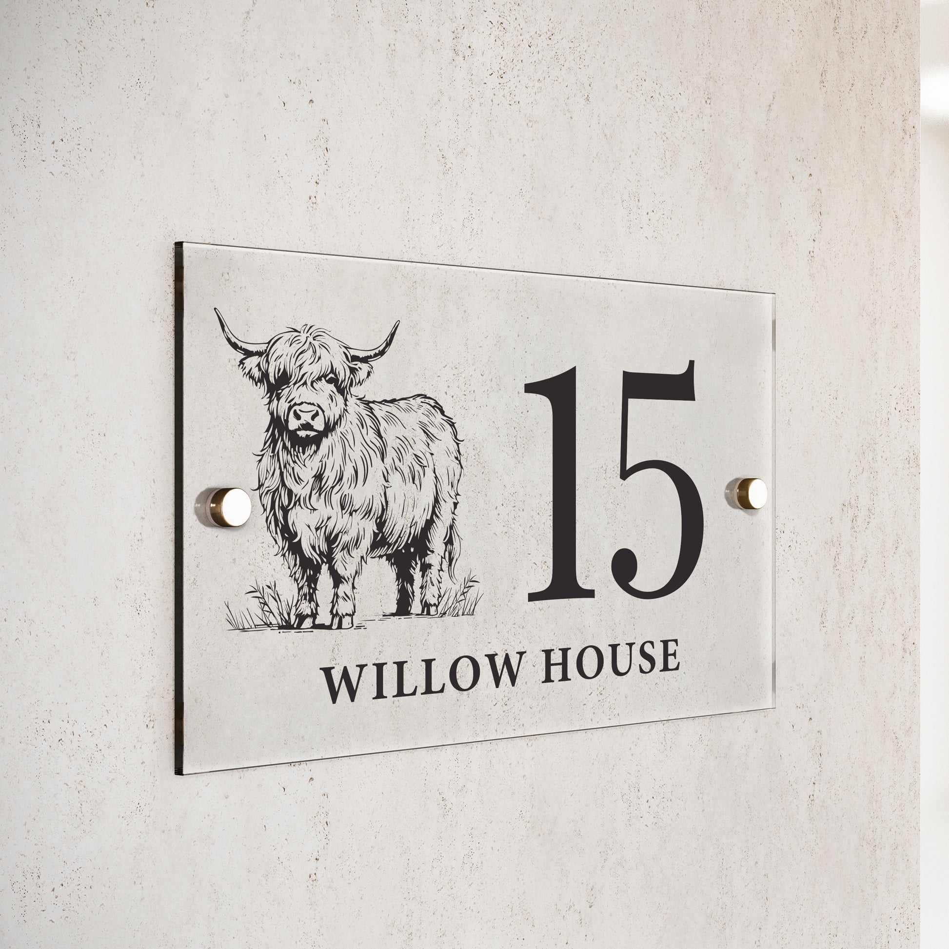 Personalised Highland Cow House Sign