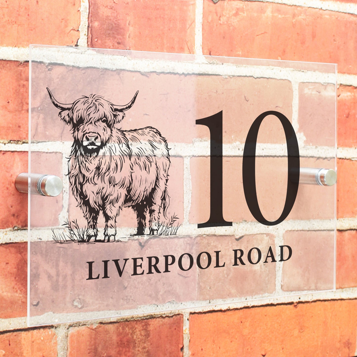 Personalised Highland Cow House Sign