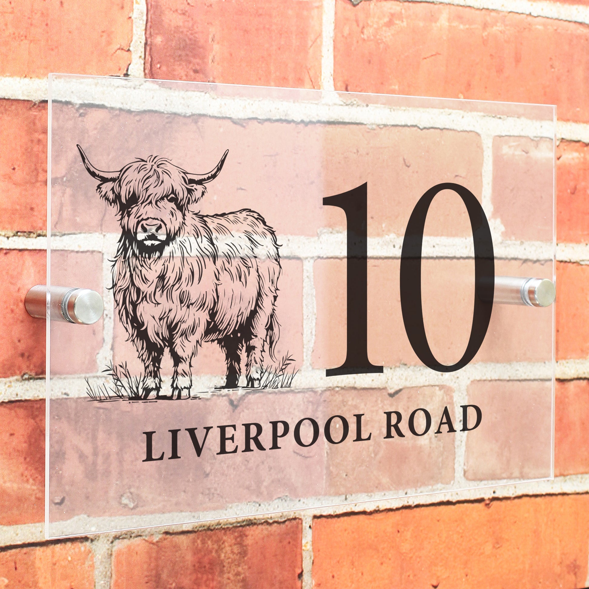 Personalised Highland Cow House Sign