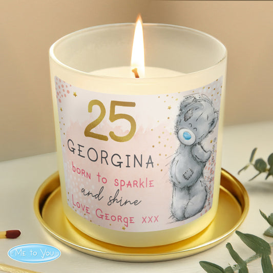 Personalised Me To You Sparkle & Shine Birthday Candle