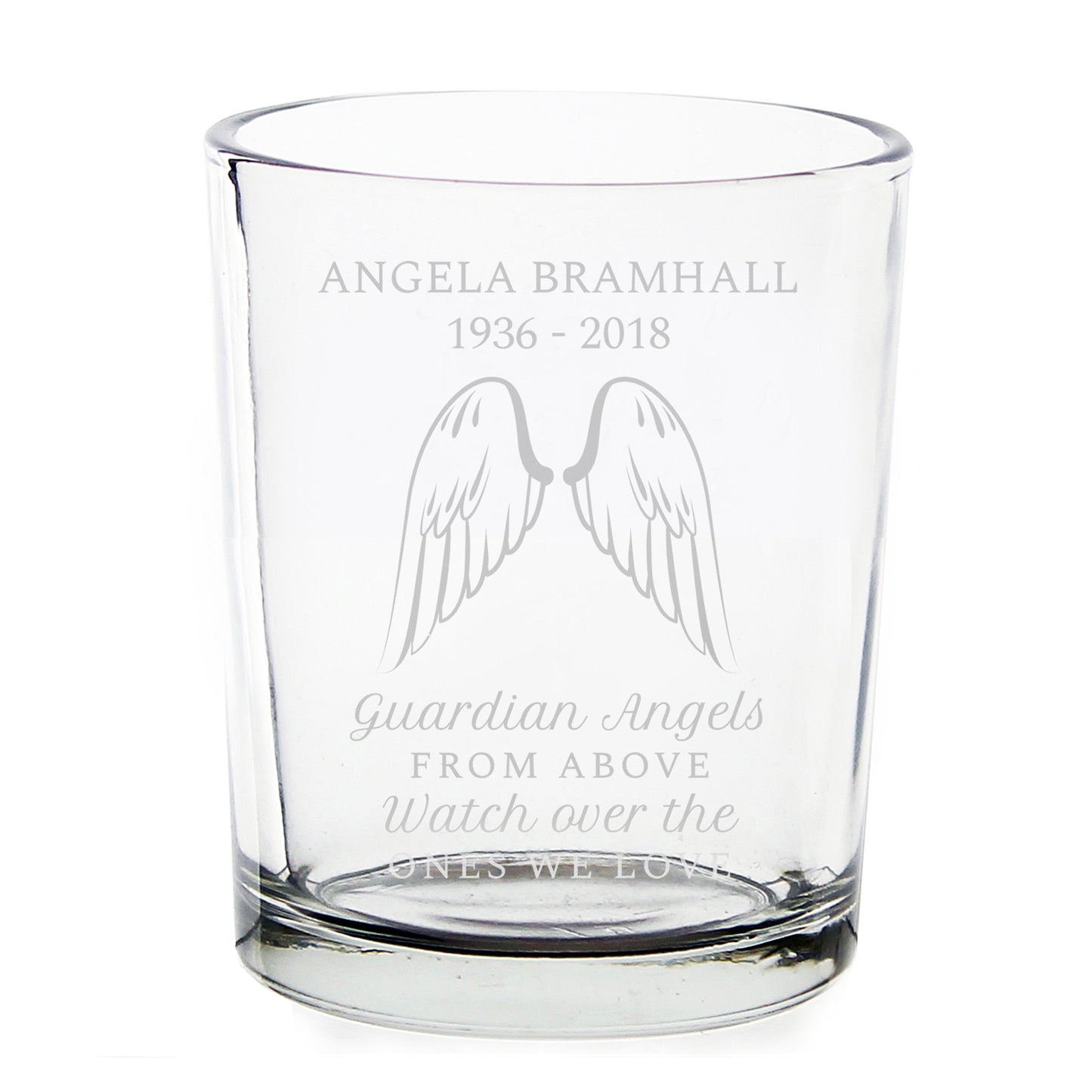 Personalised Guardian Angel Wings Votive Holder