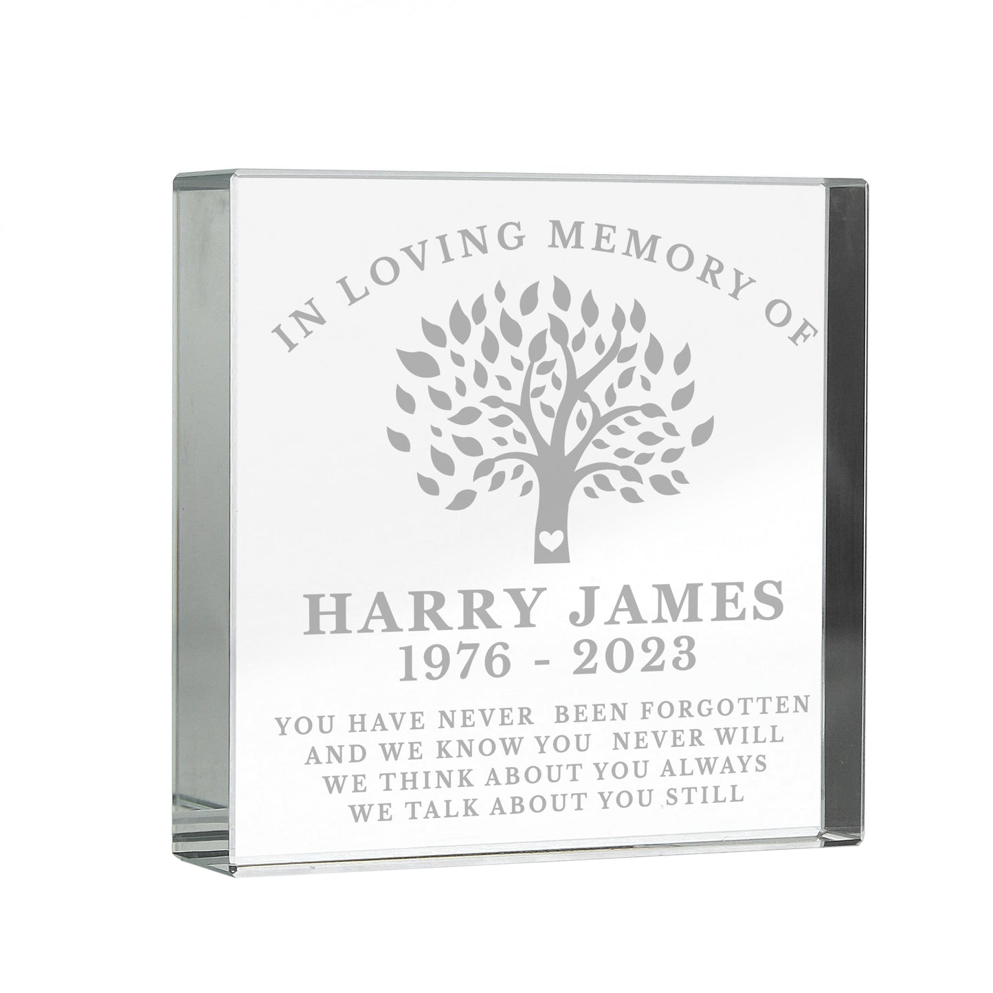 Personalised In Loving Memory Family Tree Crystal Token