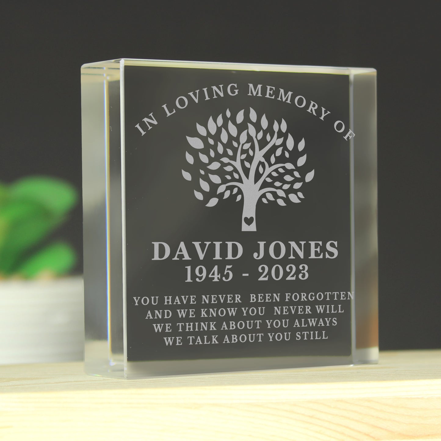 Personalised In Loving Memory Family Tree Crystal Token