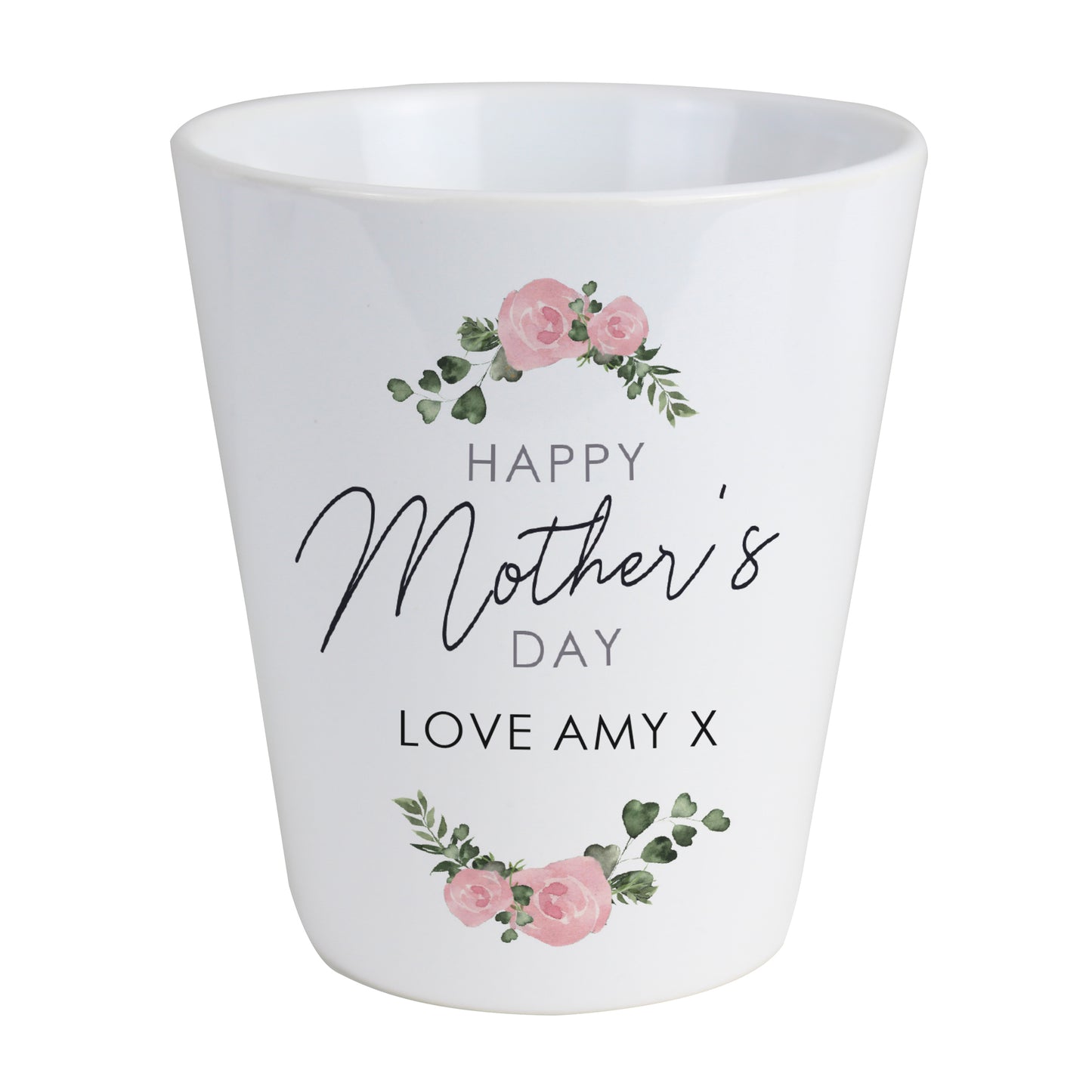 Personalised Mother's Day Plant Pot shown without plant.