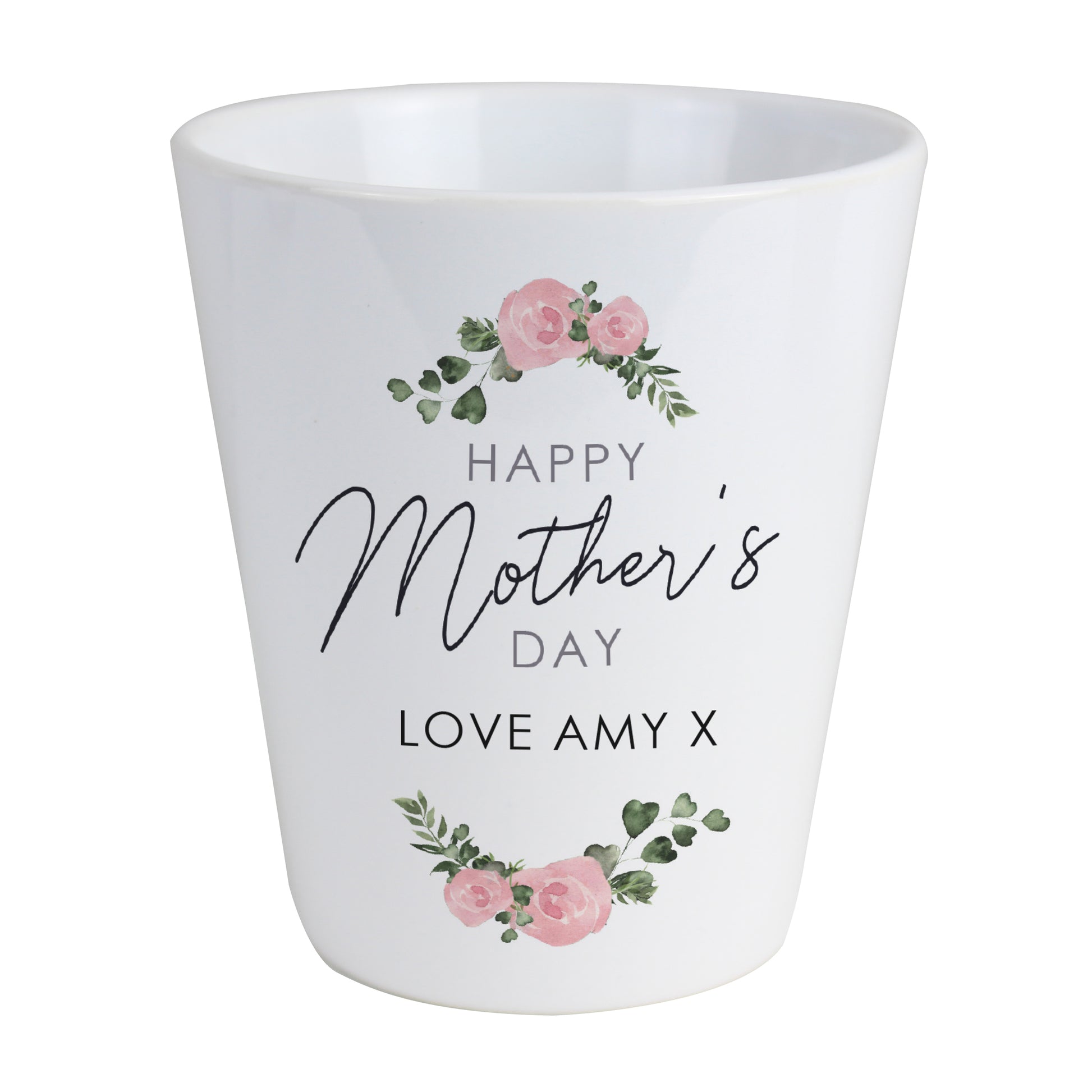 Personalised Mother's Day Plant Pot shown without plant.