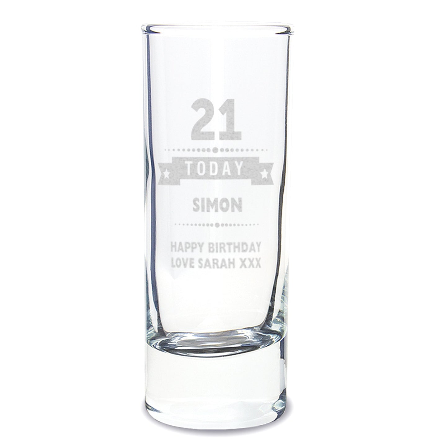 Personalised 21st Birthday Star Shot Glass