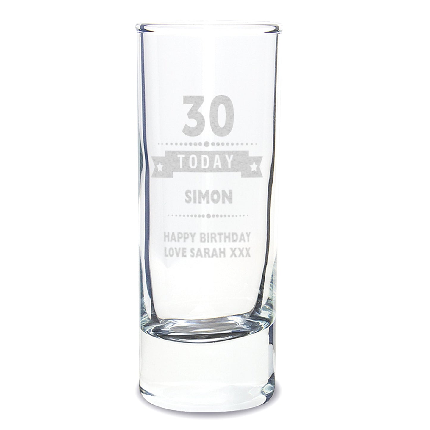 Personalised 30th Birthday Star Shot Glass