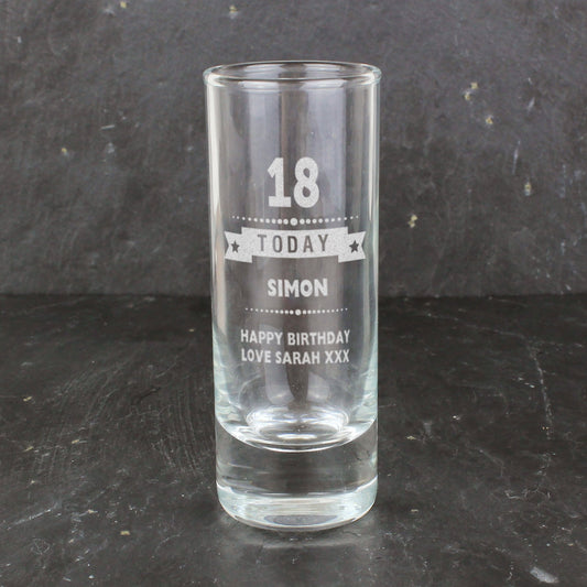 Personalised 18th Birthday Star Shot Glass